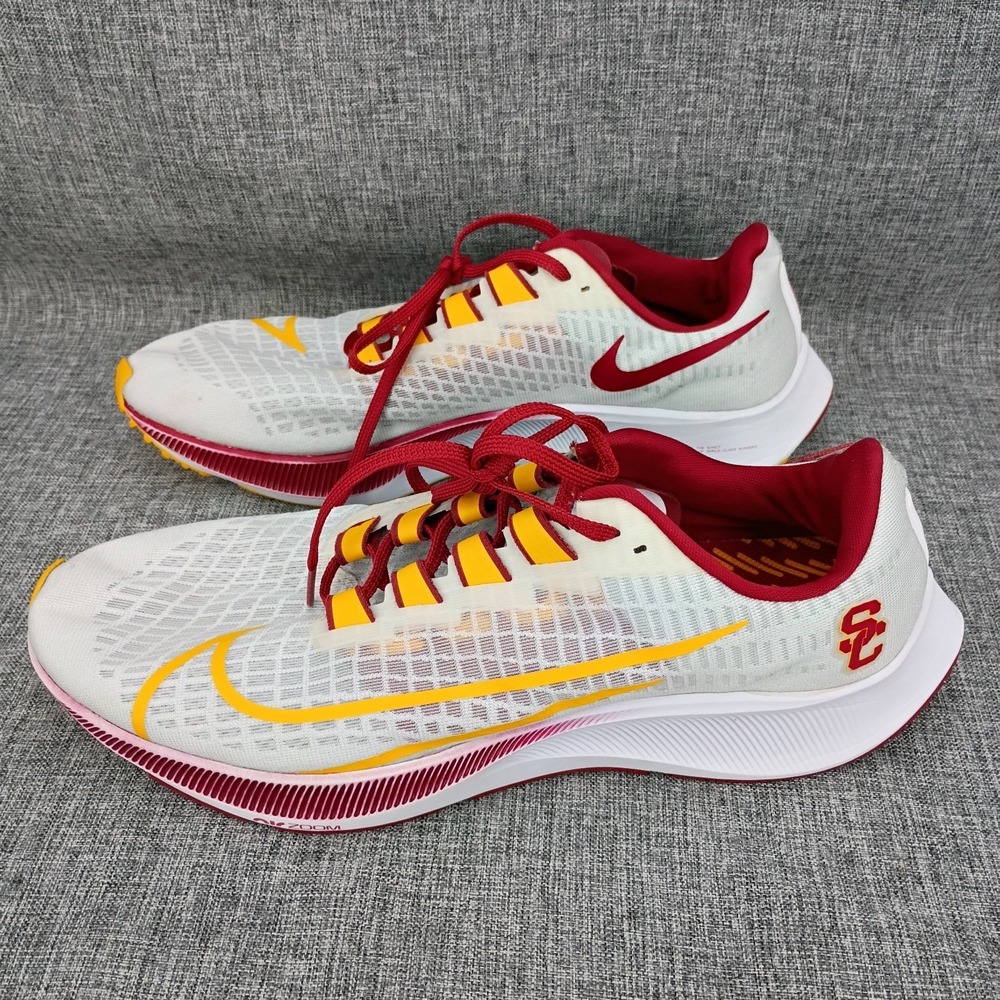 Nike Air Zoom Pegasus 37 USC Trojans Mens 13 Running Shoes White Red Gold CZ5396